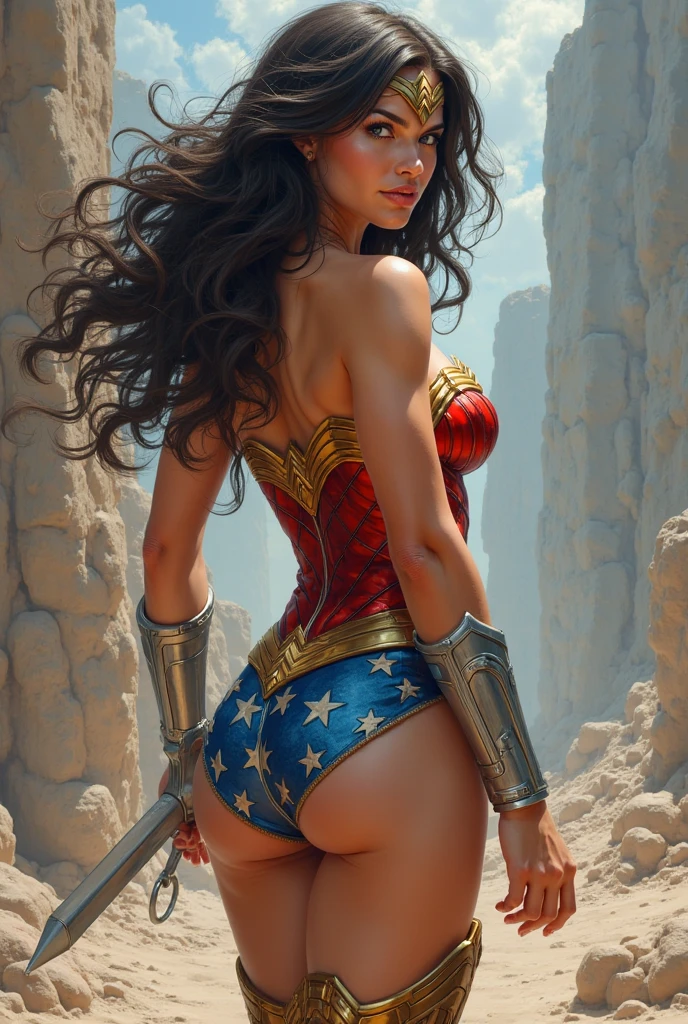 Wonder Woman erotic,artistic abstract painted in acrylic on a canvas