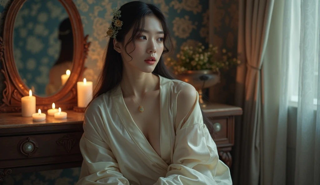The eldest princess Li Yunrui reclines on the couch,Face full of laziness,Look charming,Wearing only a white jacket,under thin silk,Body curves exposed,There is a hint of youthfulness in the maturity,If the men in the world saw this outfit,,I'm afraid they will all bow down under those bare feet。