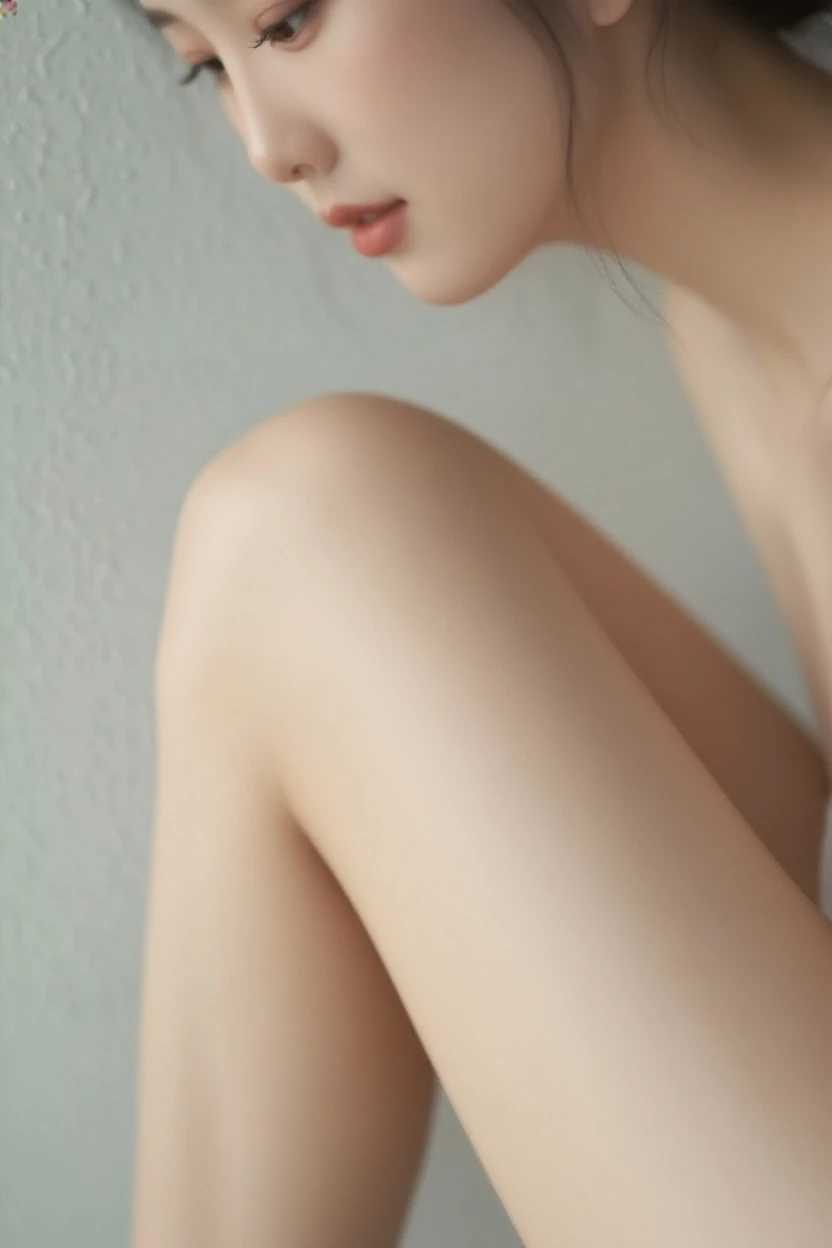 Naked woman on all fours