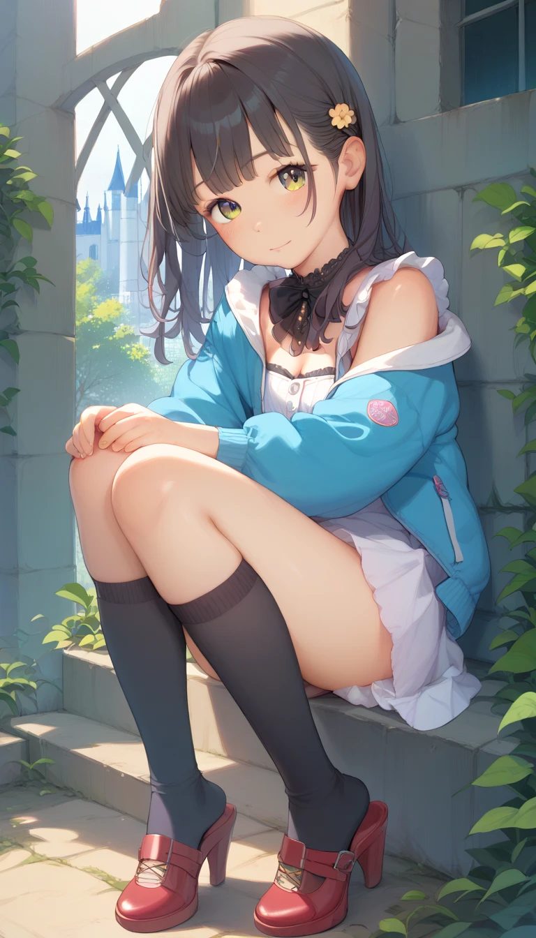 ((masterpiece, highest quality, High resolution, 超High resolution, pixel perfect, Depth of written boundary, 4K, RTX, human development report))), 1 girl, single, alone, beauty、see the whole body、 ((long hair, short riuhai, reddish brown hair)), ((Blue eyes, beautiful eyelashes, realistic eyes)), ((detailed face, blush:1.2)), ((smooth texture:0.75, lively texture:0.65, lively:1.1, Anime CG style)), medium breasts, perfect body,  smile, attractive way to sit, Brewing tea in a teapot, (The wind blows my hair，bare shoulders、expose her breasts、black tights) , It snows heavily at night、(((show panties:1.3)))、((((M-shaped spread legs:1.4))))
、first-class, masterpiece, High resolution, (Full body diagram from head to toe), front, frontComposition from slightly below, symmetry, 1 tall girl, alone, (whole body from head to toe), (small breasts), Unkempt brown hair, bangs, ((black tights)),( (black pantyhose)),(white luxury lingerie), (sit with legs spread), (squatting pose), (Composition showing white panties), (her legs spread、I can see white pants.), (I was made to sit on the floor with my legs apart..), ((((M-shaped spread legs)))), thin legs, A very beautiful and tall 1 girl, (not wearing shoes), blush, shy big eyes, looking at camera, (((Blazer Uniform, plaid pleated skirt)))、Please sit across from me、((Vulgarity)),