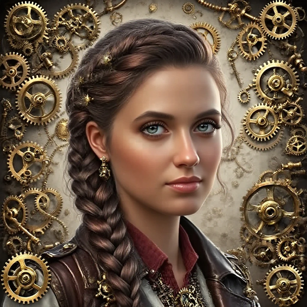 photo of  PelageaASMR <lora:PelageaASMR:0.9> , (front to camera), detailed european face, (aspiring facial expression), (((steampunk style close))), ((steampunk city on the background)), RAW, analog style, ultra detailed photograph, cinematic lighting, artstation, 4k, sharp focus, high resolution, detailed skin, detailed eyes