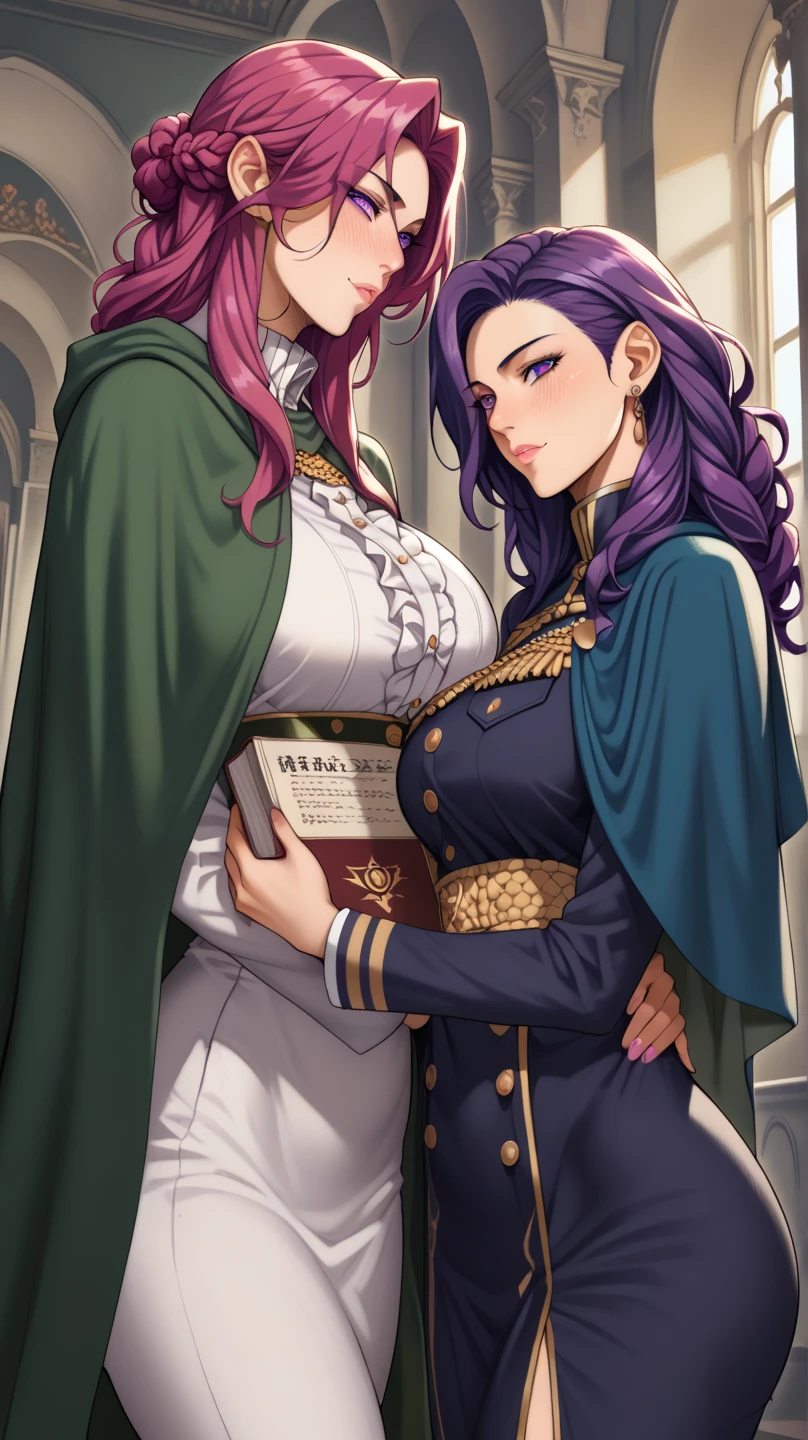((masterpiece)),(((Highest quality))),((Character design sheet)),((rough sketch)),((Vulgar)),Anatomically correct, A good looking human mature woman, 170cm tall, Handsome mother, sexly, 40 years old, Purple Hair, short hair, jagged hairstyle, Rin々A funny expression, Delicate, narrow green eyes, Thick lips, Plump figure, Huge breasts, Huge Ass, Big thighs, (Clothes are tight), Heroes of Medieval Europe, (Medieval European Housewife Costume:1.3)