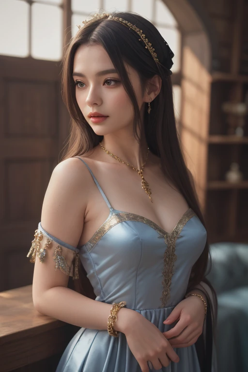 ((masterpiece:1.4)、(top-quality:1.4)、(reallistic:1.7))、masuter piece:1.4、(Top-of-the-line rendering:1.4)、Ultra-realistic portrait of the beautiful queen of Mars、Super beautiful girl queen、((1girl in:1.4))、Shiny natural skin texture、(Gorgeous Brilliant Queen Costume:1.4)、(An outfit that emphasizes beautiful breasts:1.4)、age19、(Cute tattoos:1.4)、(Perfect female body:1.4)、Portrait photo of a girl、(standingn:1.4)、(Upper body photo:1.4)、Fantasyart、Soft front light、美丽的面容、Beautiful udder、large full breasts:1.2、Sexy ass、A detailed eye、Beautiful and attractive eyes、beautidful eyes、Narrow waist、beauty legs、Raw photo、red-lips、Red high heels、(tiarra:1.4、a choker:1.4、a necklace:1.4、耳环:1.4)、1 screen display、A super-beautiful queen strolling through the gardens of the Martian Kingdom Palace