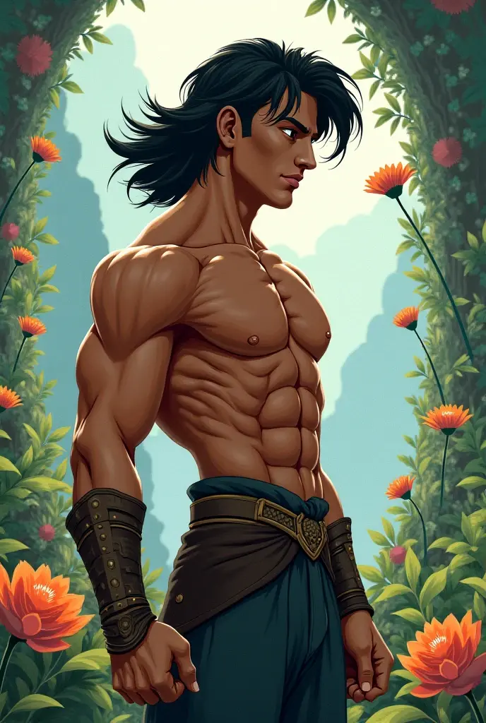 ((best quality)), ((masterpiece)), (detailed), Conan the Barbarian, nude, insanely muscular oiled body, bulge visible through loincloth, standing powerfully aroused in an ancient jungle ruin, sunlight glistening off his bulging muscles and sweat, camera zooms in on his throbbing erection barely contained in a tiny loincloth, everything intricately detailed