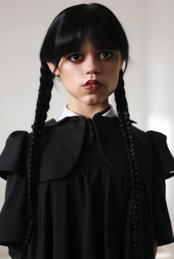 Wednesday Addams ,13 years old,Sexy girl in black sexy lingerie with tights