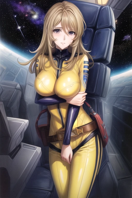 8k, space, ((1 girl,full nudeの)), night,milky way, space, looking at the viewer, focus only, (masterpiece:1.4),(highest quality:1.4),(shiny skin),Lewd body , ((full nude)), dynamic pose,(big breasts, erect nipples, small areola),(show off, genuine, very detailed),(pussy juice:1.6), spread your legs,from below,thick thighs, leg details, flexible, ((stand on one leg:1.2), raise one leg, Smooth), My finger is in my pussy , ((full nude)), influenced by occupation, 
