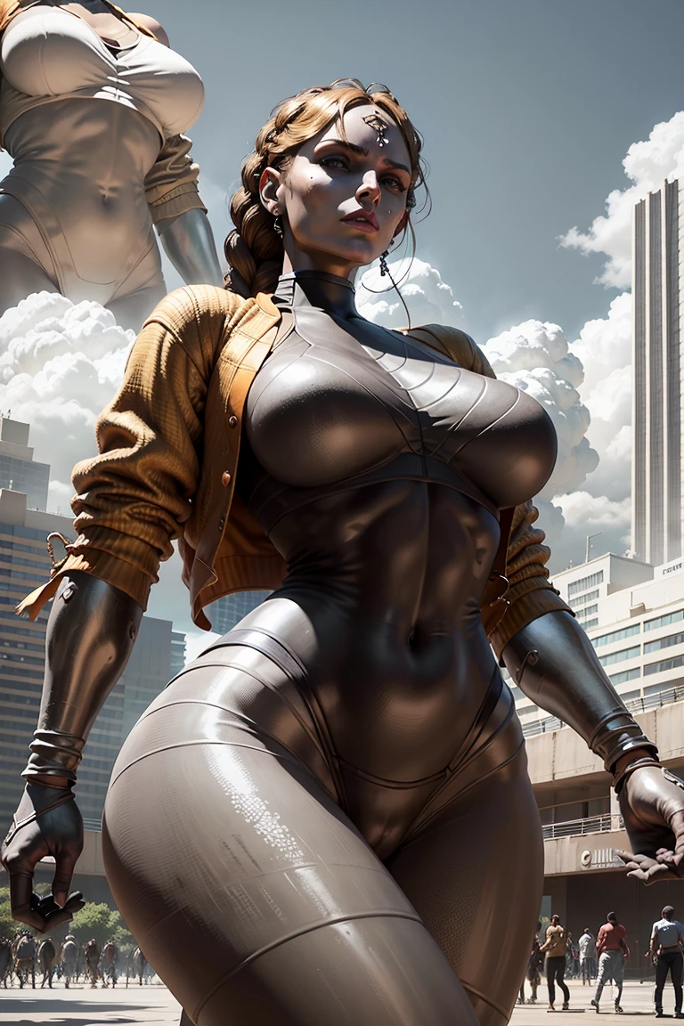 cinematic lighting, (volumetric lighting, Highres), (Detailed Illustration), Ultra-Detailed, 8k, lights and shadows, backlit, nsfw, (detailed background, complex background:1.2), <lora:loba:0.7>,lobaandrade, 1girl, solo, breasts, (huge breasts:1.3), brown hair, gloves, navel, brown eyes, jewelry, nipples, jacket, braid, thighs, red hair, multicolored hair, pussy, white gloves, tan skin, fingerless gloves, twin braids, two-tone hair, lips, uncensored, makeup, no panties, (thick thighs:1.2), skindentation, BDS, white jacket, eyeshadow, cropped jacket, gold choker, night time, outside, busy street full of people, trees, city lights, shop windows, vendors, vibrant busy street, <lora:add_detail:0.8> <lora:hairdetailer:0.8> <lora:BetterDeepSkinV1:0.8>