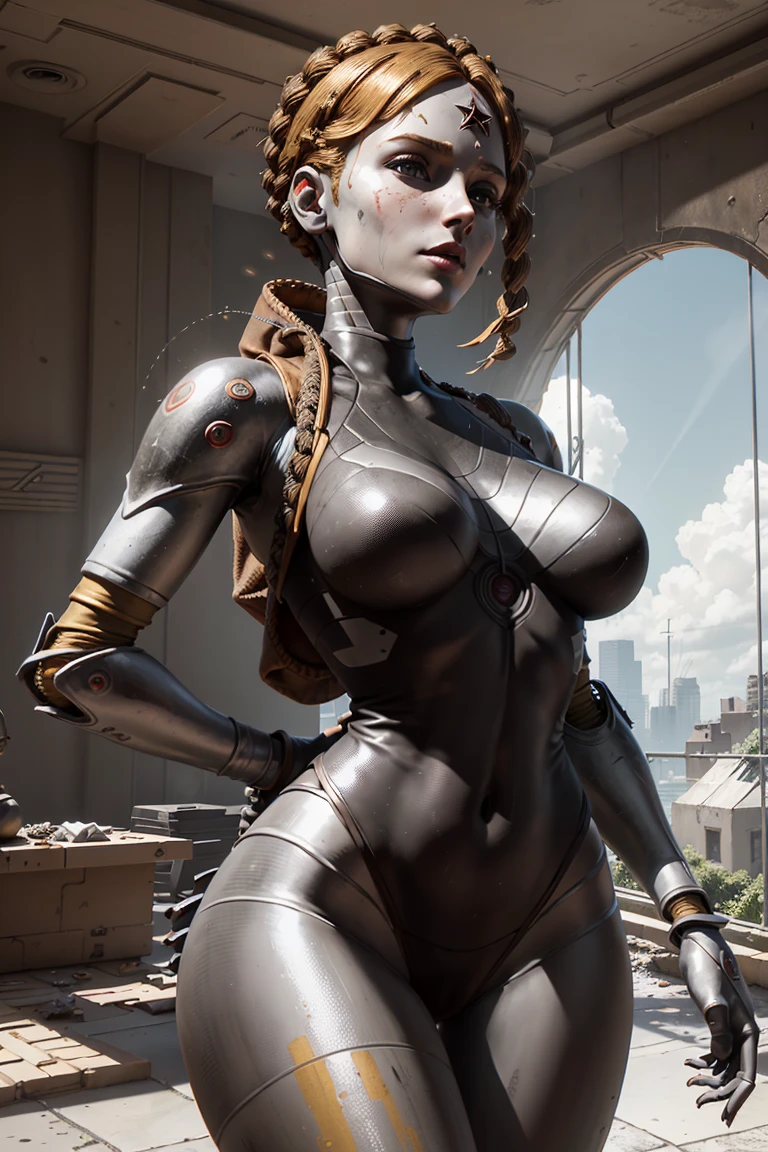 mature female, gigantic breasts, lips, naughty face, medieval city, cloud, motherly, thicc