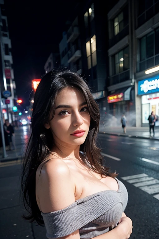 arafed woman taking a selfie with her phone on a road, big naked tits, low quality footage, low quality video, selfie of a young woman, inspired by Ion Andreescu, very very low quality picture, 🤤 girl portrait, she is facing the camera tiktok video,