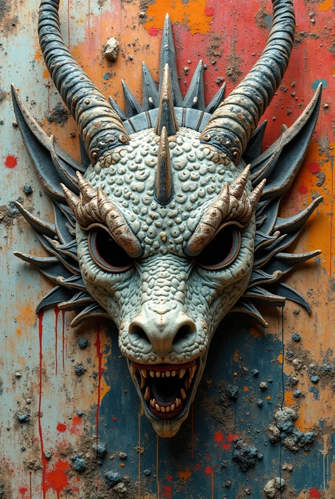 (masterpiece), (Highest quality), (High resolution), object、Cracked Dragon Skull、