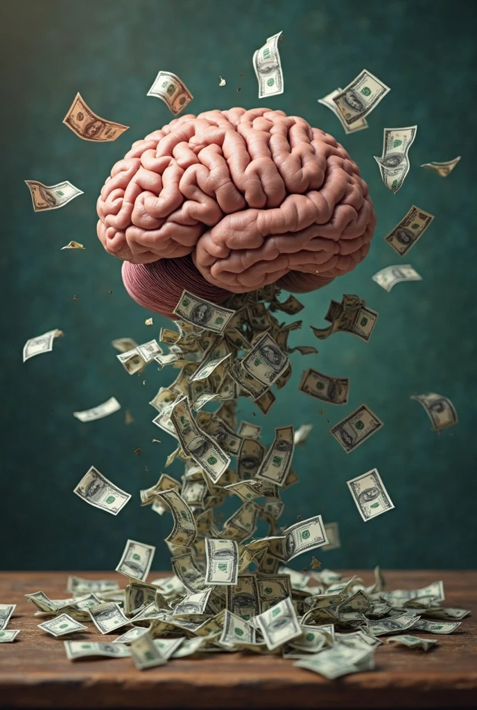 brain with money wrapped around it