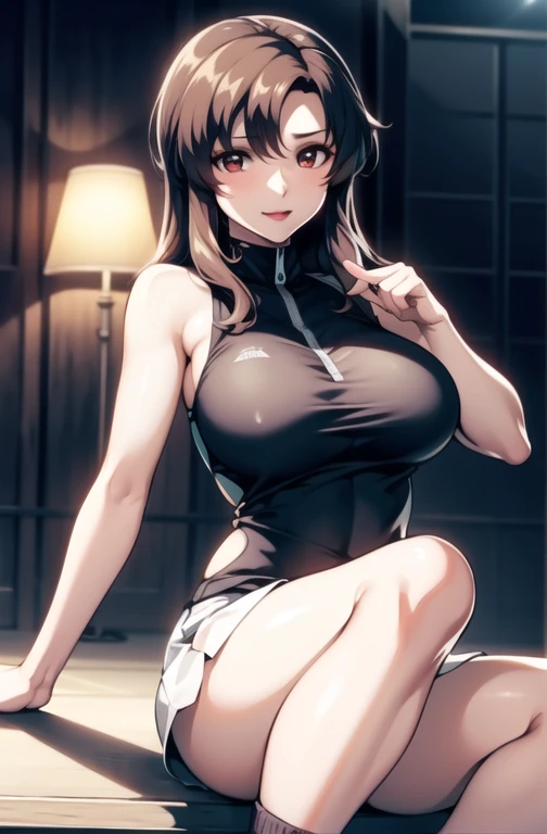 (masterpiece:1.4), highest quality, High resolution, lu1, cyborg, Multicolored Hair, compensate, Exposing shoulders, Black leotard, High leg leotard, (String:1.1), White jacket, Open jacket, belt, Shorts, Cowboy Shot, cyber punk, squat, wall, Abdominal muscles, A woman sitting facing the front , cyber punk, cybercore, Underarm, Bobcut, juicy thighs, Muscular woman, dirty, shiny and bright skin, Smooth surface, Tight body suit, Beautiful Face, Cute face、Plump、Big Breasts, Big Hips, Full Body Shot, Mature mother, Voluptuous thighs, ox, Seductive mature woman, Perfect body, Plus Size Model, Sailor suit, Wearing high heels,Miniskirt Uniform, Chunli