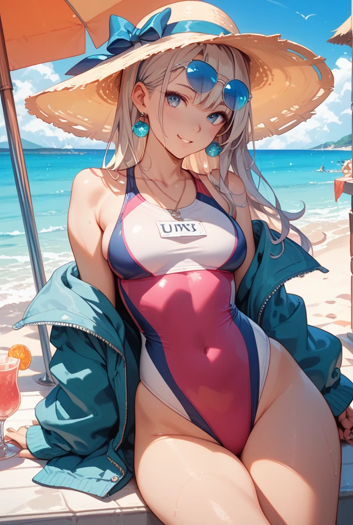 Please hold the carrot between your chest.。Her breasts are big and beautiful。(best quality,4K)