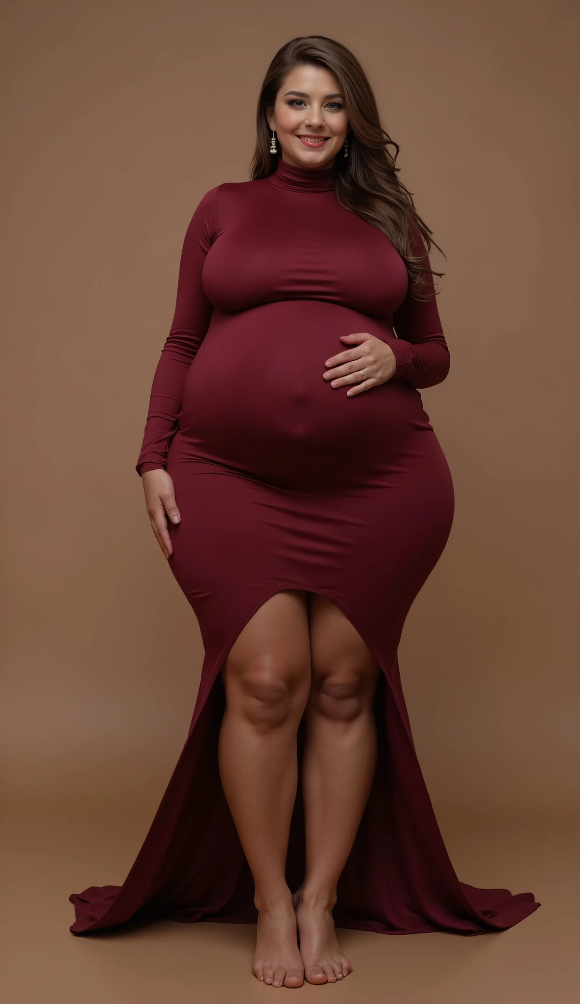 Two twin sisters，（Huge pregnancy）Smiling fat woman  ((best quality)), ((masterpiece)), (detailed), Perfect face, Wearing a green loose sweatshirt and short skirt, The other was wearing a red loose plaid shirt and jeans, Thin waist and thick hips,  Soft curves, hyperPractical full figure, Wearing a cute top, Long legs,,thickness, Beautiful plump woman, Two female targets with beautiful curves，Clear curve details, Curvy hourglass figure, Charming plus size models, bbw酱, full image, Surface Model, Curvy body, （full-body shot）blush, 1girll fat , Golden Ratio,(White and tender skin:),High quality background, HD, Practical, HDR. pedestrian mall，Skin as white as paper，High heel，Supercar，Auto Show