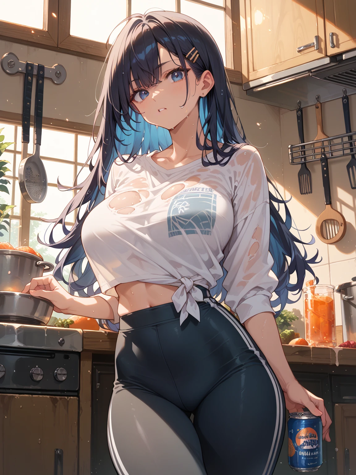 unity 8k wallpaper, anatomically correct, (((masterpiece))), (((highest quality))), (((Super detailed))), (((High resolution))), ((ultimate cutie)), perfect hands, perfect finger, (((excellent anatomy))), detailed beautiful face, shiny hair, (((Improve))), (pot belly), (take up), medium breasts, ((thick thighs)), (((alone))), ((enchanting smile)), (((blush))), (half open mouth), ((( against crotch))),Beautiful hands,Beautiful fingers,Detailed finger features,(Detailed hair features:1.7),detailed facial features,detailed clothes features, (perky chest:1.1), (pointed chest:1.3), ((Military uniform, bulletproof jacket), (double breasted,under bust:1.2), sitting at a table, cute, highest quality visual of a cute girl,eating cakes, ), No sleeve, ((bloomers)), ((Padang juice stain on knee), (elbow pad), (((Sweat))), (((covered in Sweat))), ((deep breath)), in the kitchen, indoor, lit, looking at the viewer, whole body, (spoken heart)(with sparkling eyes and a contagious smile),her thin pubic hair, looking at viewer, pose muy sexy"