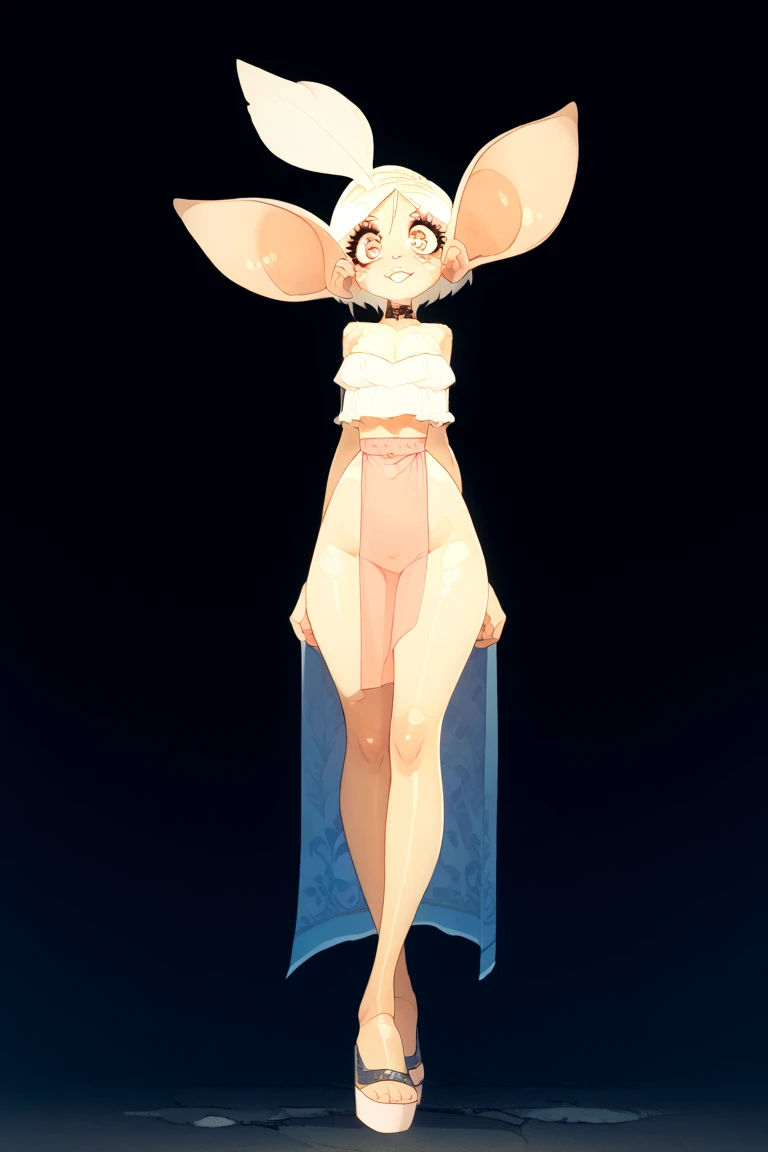A thin sits on the floor of a tent., touches pussy, flat chest, very thin waist, narrow hips, Long legs, no panties, shy, kerosene lamp, foreground, wet pussy is clearly visible