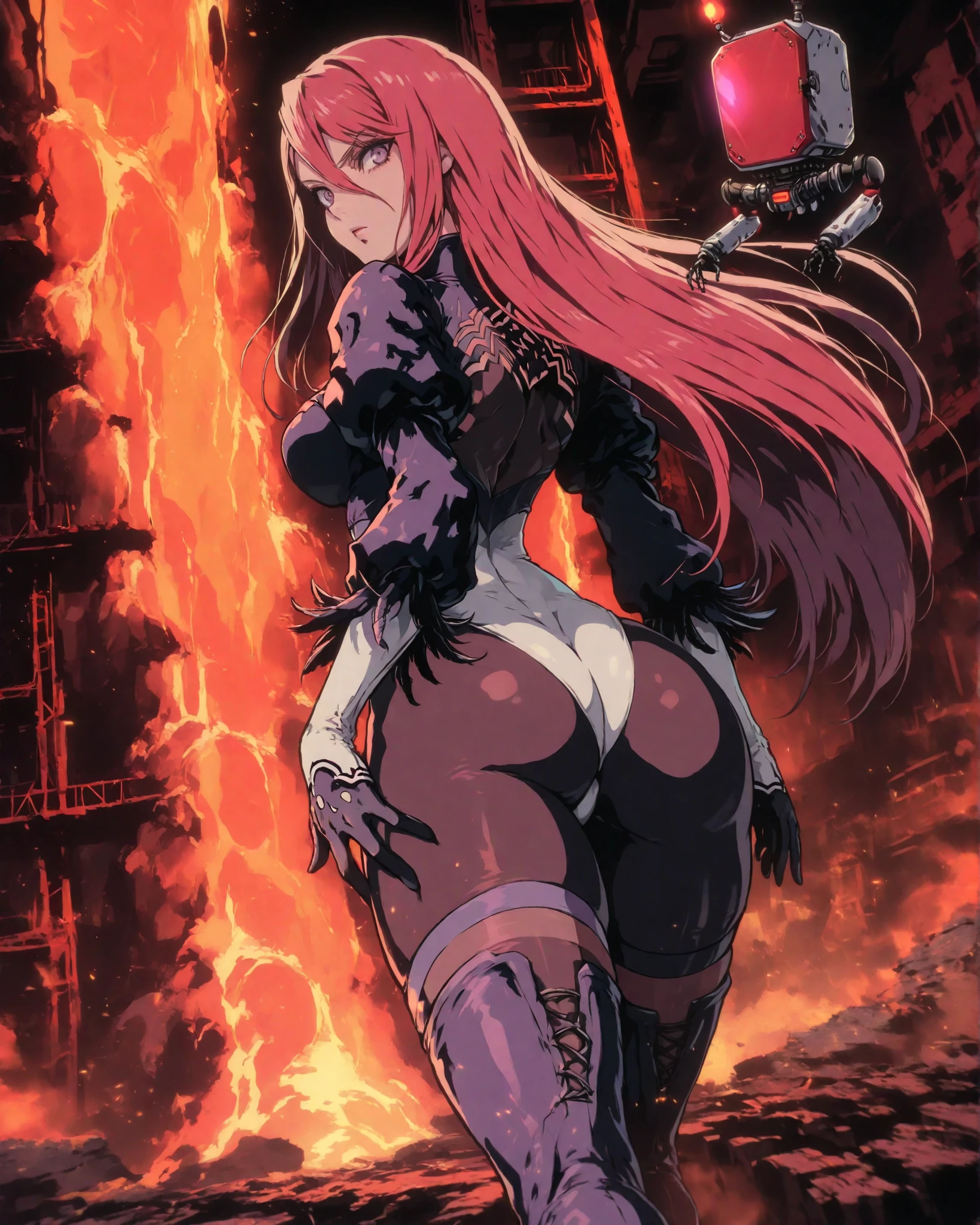 （Giant Elements、High resolution、High resolution、high quality、Accurate body structure、Detailed body、Barefoot woman）、(Women destroy the city:1.6)
