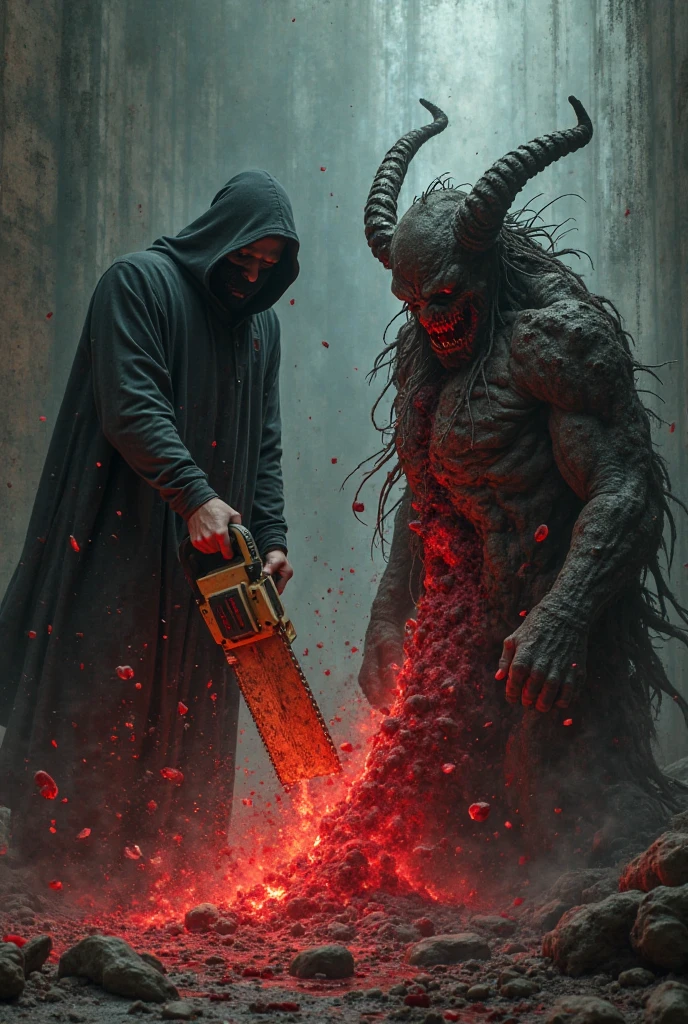 A chainsaw in the hand of a demon killing Bolsonaro