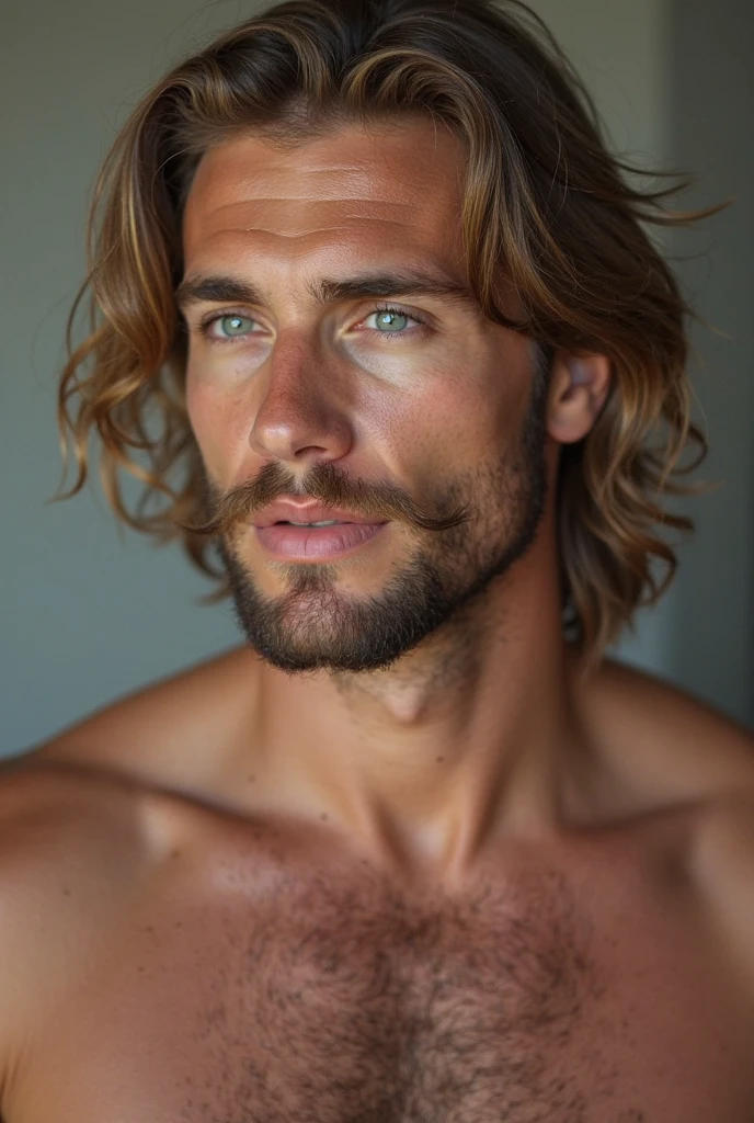 man, 32 years old, very hairy man, from Italy, handsome, no shirt, blonde, muscle, with underwear, cinematography, 16k, uhd, in a studio, model, sexy man