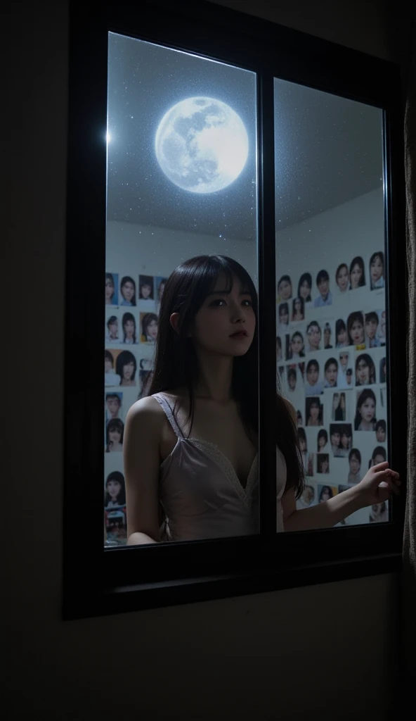 The lights are dimmed in the bedroom late at night.((It's late at night outside the window、Late night bedroom、Moonlight only、midnight photo))analog style、model shoot tyle、((full bodyesbian:1.4))(Brown-haired girl sleeping)RAW Photography、1 girl in、(lying on one's side:1.4)、((美丽的面容:1.7、face perfect:1.3))、Beautiful big breasts、thin-waist、T-back panties、top-quality、epic poem(Lige Fries Photography、sony a7、50 mm、pores:1.5、Farbe、ultra-detailliert:1.5、film grains:1.4、surrealistic:1.5)、 octan render、ultra realistic lifelike textures、masterpiece、unrealengine5、the Extremely Detailed CG Unity 8K Wallpapers、realisticeyes、 Madly detailed photo、(shadow ecstasy、deep-shadows)