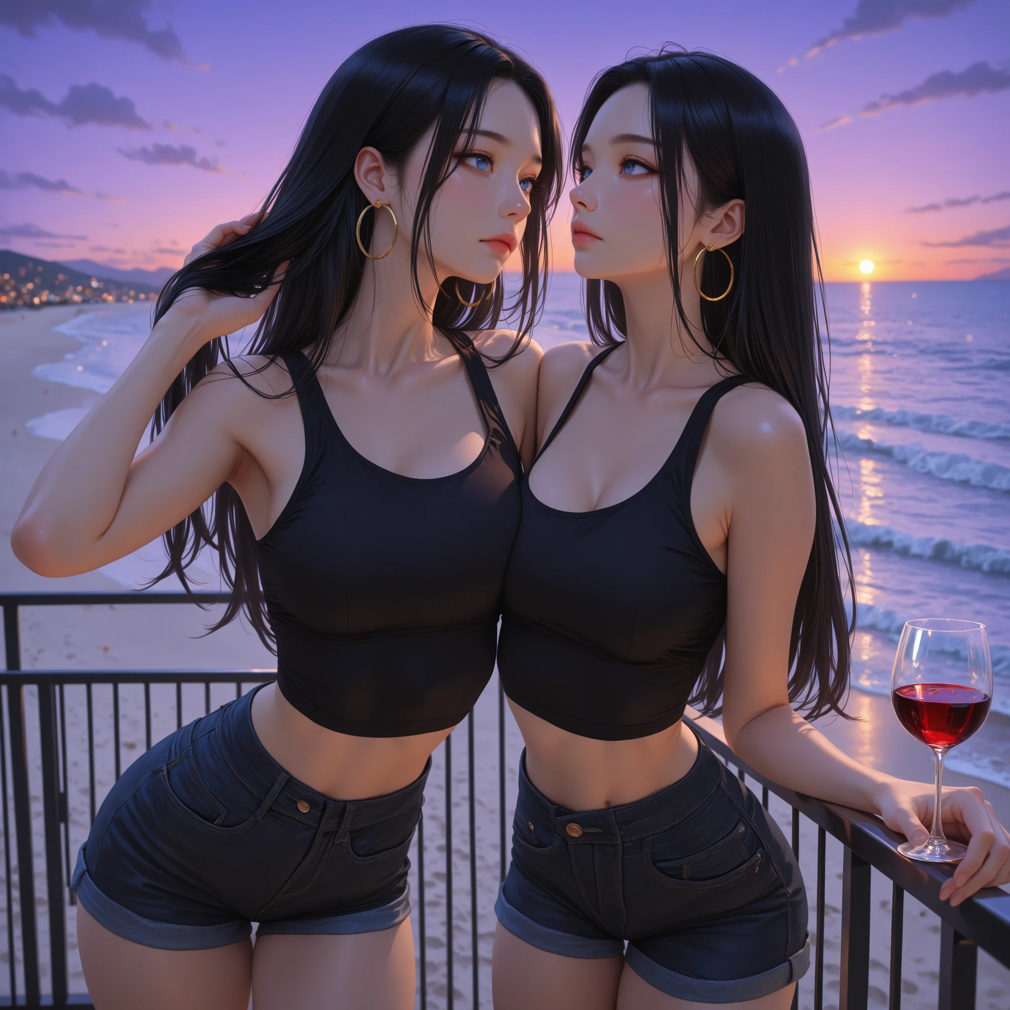"RAW Photo, Finest, Masterpiece, Finest Quality, High Quality, Extremely Detailed (A romantic couple watching the mesmerizing sunset while sitting quietly on the sandy beach: 1.5), (Vibrant shades of orange and purple painting the sky: 1.4), (a seagull on the horizon: 1.2), masterpiece, award-winning photography, very clear and detailed, (very realistic: 1.3), hyper-realistic"