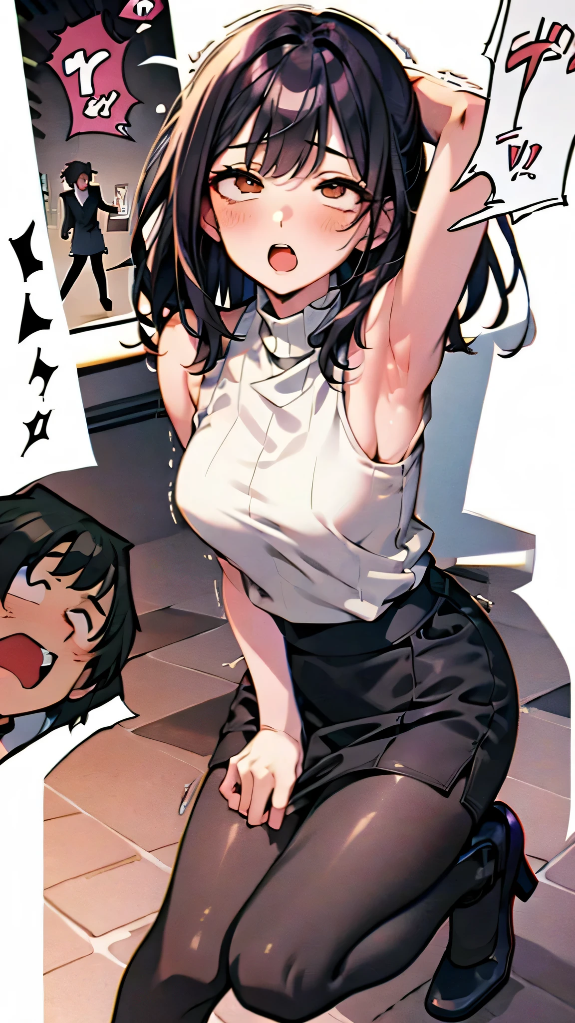 Browsing Caution,((Perfect Anatomy,Realistic,:1.3,Raw photo:1.3,masterpiece、Highest quality、Ultra - High resolution、High resolution、Extremely detailed CG、8K)),Cowboy Shot,1 female,alone,20 year old beauty,((Beautiful and exquisite face and eyes,Big beautiful eyes),Dark brown eyes,Are crying,Open your mouth,Drooling,((Brown Hair,Long Hair,amount,Center parted hair:1.2、Straight hair)),(Medium chest,Slender body,Small Head:1.3,skinny,Sunburn,Glowing Skin,Oily skin,Shiny skin,Sweat:1.7), break ,(((Cheerleader,blue Cheerleader uniform,Love Juice:1.3,Remote Vibrating Egg)),Are standing, break ,Audience seats、Arena、
