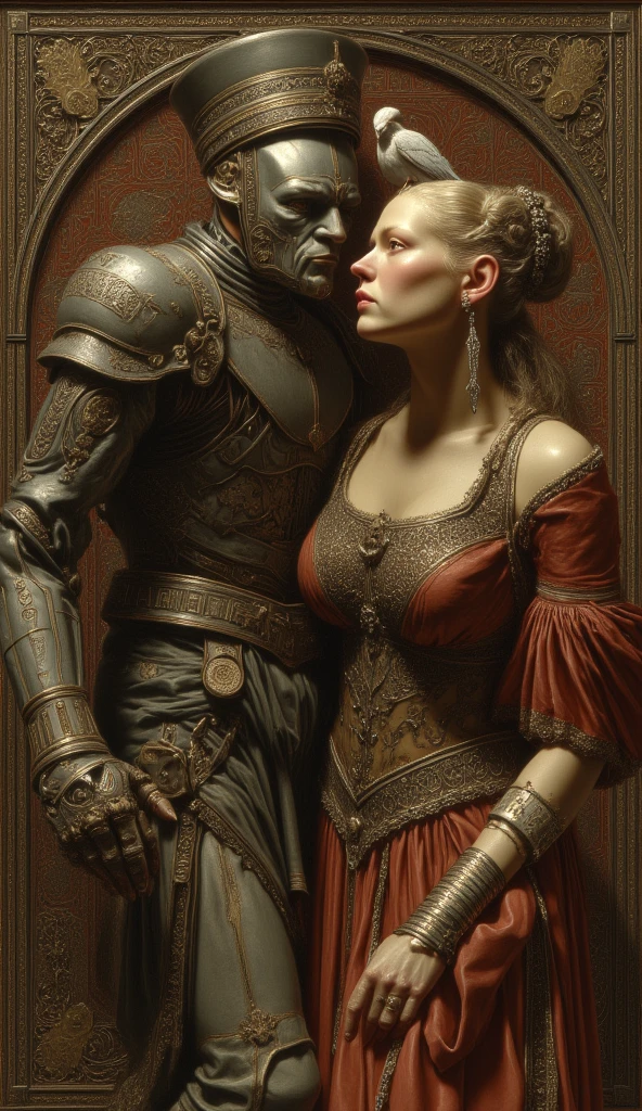 [ A stunning | An Astonishing | A marvelous | An Intricate ] 
( [Donato Giancola's | Juan Gimenez's ]  ) 
[ artwork | masterpiece | painting ]
with ( [ a beautiful  ( couple ) of  | ( 2  ) beautiful  ] lovers )
[ kissing each other | interacting with each other | posing with each other ] on top of a pedestal 
in  the middle of an empty photobooth stage
, medieval  fantasy  era in ( low-tech sci-fi ( CCDSF artstyle ) )
by [Greg Staples | Boris Vallejo | Greg And Tim Hildebrandt ] 
,  ( clear and readable tangents )
full of negative space 
, exquisite 3D solid drawing volumetry 
enhancing  perspective ( depth )