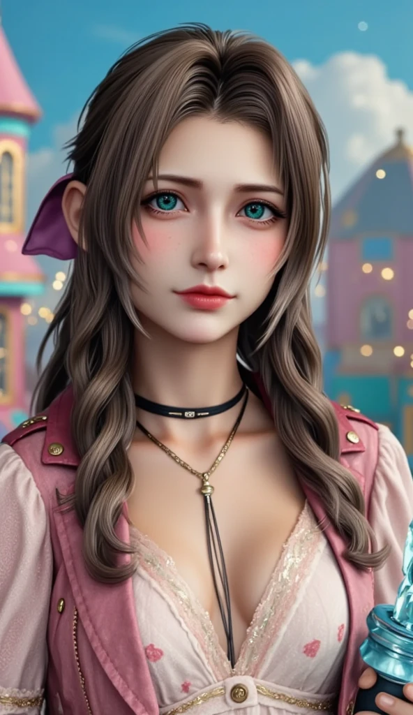 medium shot of 1woman,(smile:0.2),(((eyes looking at viewer))),long hair untied,pink dress,maroon jacket,side lighting,rim lighting on hair,shallow sharp depth of field,(highly detailed), (Masterpiece), movie still, (HDR), (8k wallpaper),living room background
<lora:aerithMeenow_tifaV1:0.4>
