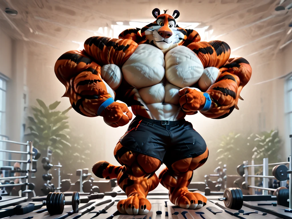 tiger orc,,肌muscular硕,muscular,black,Gym,
