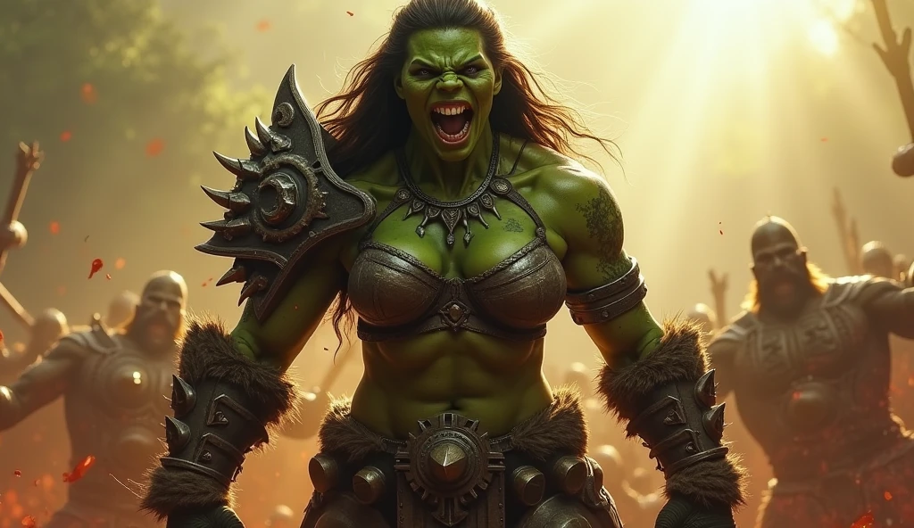Portrait <lora:AlenaSchillerova:0.9> (AlenaSchillerova:1.2) as female berserker, warcry, yell, <lora:sxzBlizzardStyleWarcraft_sxzBlizzV1:0.35>