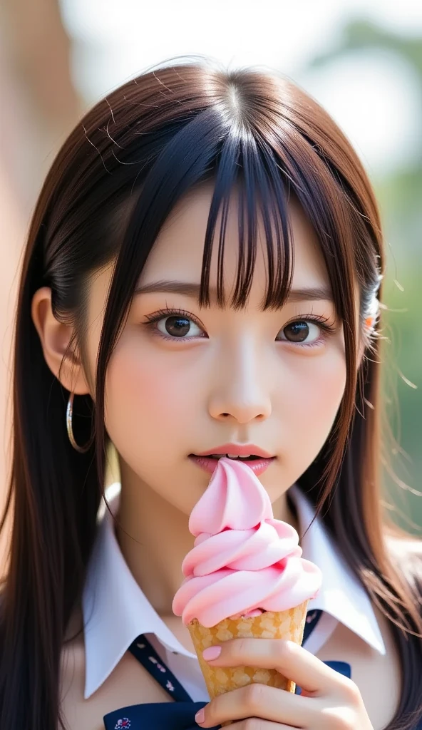 Pink wet lips