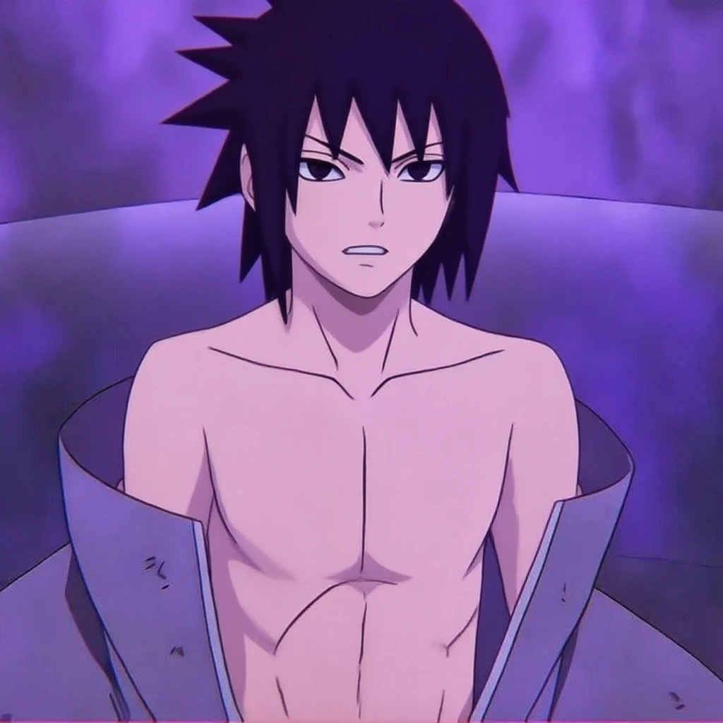 Sasuke Uchiha wearing thongs in a pool as a sex slave