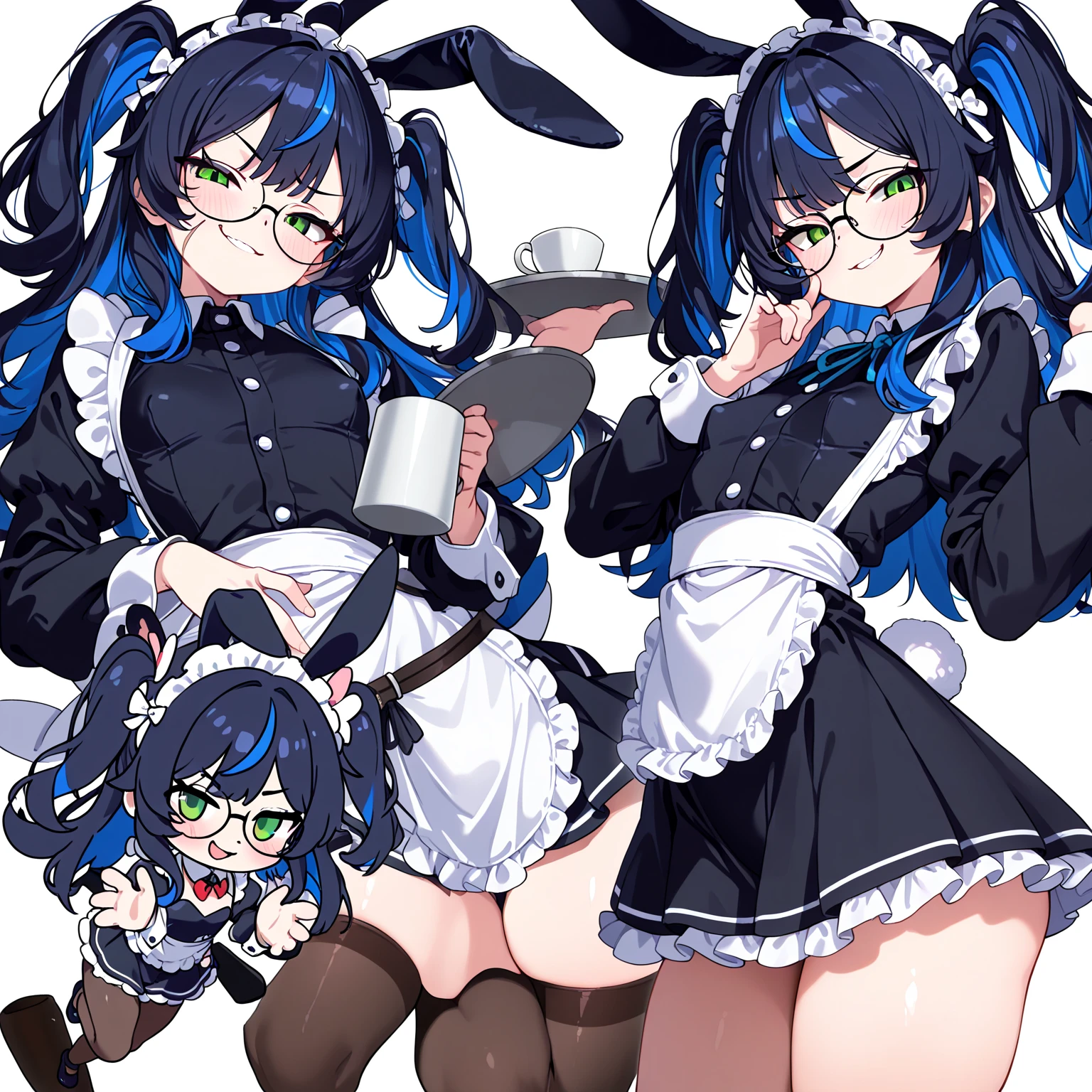 highest quality、Ultra-high resolution、Fantasy、roleplaying game、Sexy maids under 10 years old lined up、Inside the Western-style building、Lift up the hem of your skirt、Panty shot、Water-soaked underwear、garter belt、Only one person with glasses