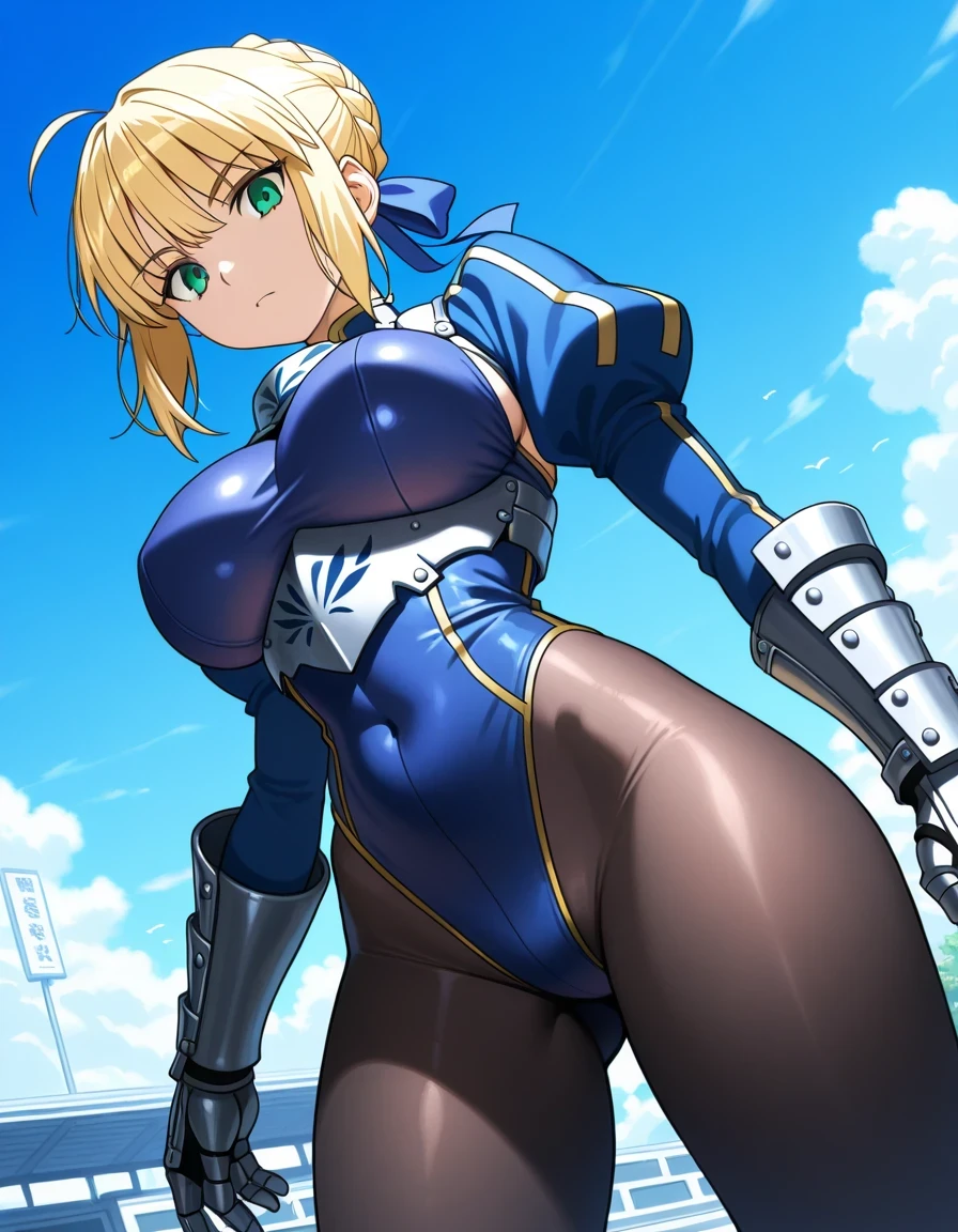 Saber big breasts Bodysuit rain fight