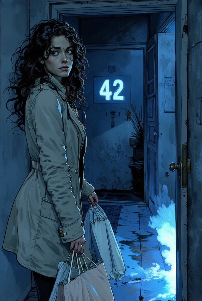 The vintage advertisement appears to celebrate 1950s domesticity at first glance. In the foreground, a smiling housewife poses holding a vintage vacuum, embodying the can-do attitude of the era's homemakers. She wears a classic polka-dot dress with a modest sweetheart neckline that hints at her shapely figure. Perfectly coiffed brunette curls frame her made-up face.
However, a closer look reveals a darker, sinister presence. Looming behind the housewife, visible through the open doorway of her cheerful kitchen, is the unmistakable form of a grotesque, multi-tentacled monster straight out of a sci-fi horror tale. Tentacled monster, tentacled monster, tentacled monster, tentacled monster.
The creature's putrid, gelatinous flesh seems to slough from its pulsating form, already staining the cheerful checkerboard tiles. Countless grotesque appendages whip through the air, knocking over cherry-red kitchen accessories. One deformed tentacle, lined with rows of serrated fangs, creeps ever closer to the oblivious housewife.
But the homemaker's plastic smile remains unwavering, her upbeat pose entirely at odds with the literal kitchen nightmare unfolding behind her. The vacuum she holds looks comically inadequate against the spawning abomination.
The bold text overlay reads: "With Maybelle's, Even Cosmic Horrors Are No Match for a Housewife's Gumption!" The tagline jarringly combines the idyllic 1950s household with a hint of schlocky, drive-in movie camp.
Blending the saccharine-sweet feminine ideals of the era with a full-blown sci-fi monster invasion, the advertisement presents a deliriously incongruous juxtaposition of prim domesticity and terrifying, tentacled chaos.