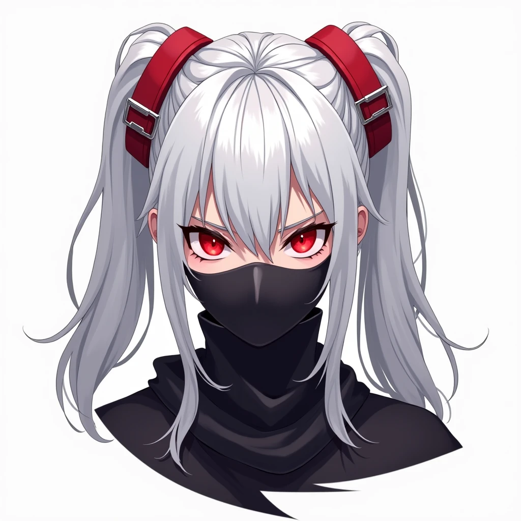 (kosetsuminobe:1.2), mask, (masterpiece:1.2), red eyes, (detailed eyes:1.3), best quality, long hair, grey hair, (full_body:1.1), (1girl:1.1), ahoge, red eyes, streaked_hair, (ninja mask:1.2), ninja equipment, fishnet_top, gloves, thin, tall, small breasts <lora:kosetsuminobe:1> <lora:SD15_noise_offset:0.7>
