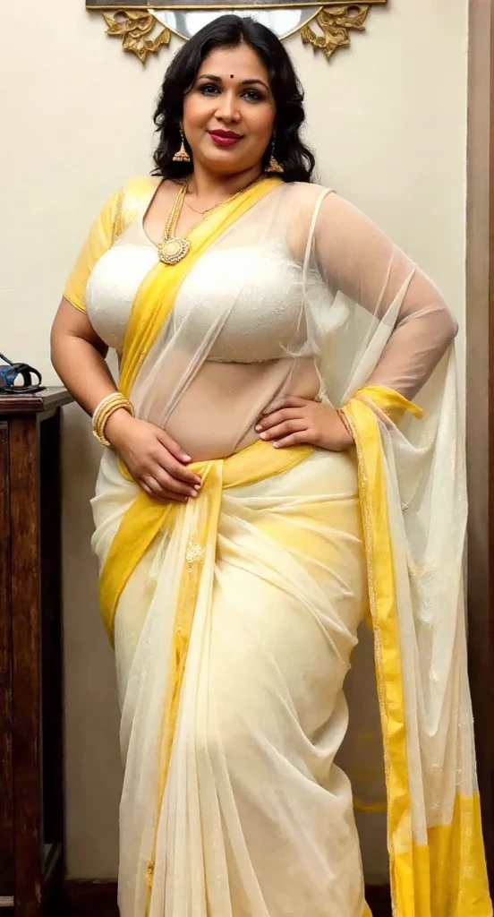 Day scene, full body photo of a plus sized 45 year old indian with a man from top view, (Masterpiece, Best Quality, High Resolution), office Background, (cum Splash on her breasts and nipples, cum Splash on her face, Splash of cum, cum Splash on her blouse, cum Splash on her eys), Sweet 25 year old South indian women sitting on her knees in a crowded party hall with a man, hour glass body red lips, silver colour silky gown, lightly makeup,ultra realistic, realistic, look at viewer (cinematic:1.3), intricate details,
