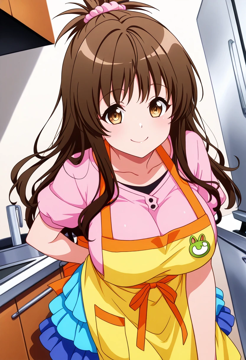 cum in pussy, apron, In the kitchen, Brown Hair, Brown Eyes, Sex, Anime Girl