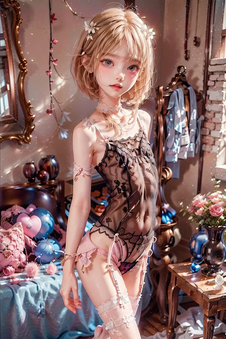 High resolution, masterpiece, look here, sitting with knees up on the floor, legs open, very realistic image of beautiful blonde hair, drawn by professional ukiyo-e, world of imagination, slim girl, nice legs , a well-fitting body, a sensual skirt, long eyelashes, delicate makeup that accentuates her gaze, a devilishness that sends shivers down your spine, her lips slightly parted, giving off a mysterious aura, and her eyes tilted upwards. 's eyes will tempt you,