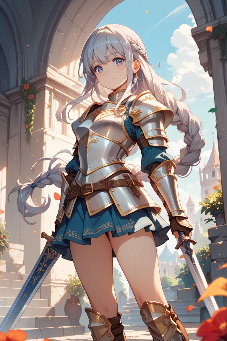 Femme Centaure au longs cheveux rogue, jeune et belle, with a spear and a bow, chasseuse, scale armor