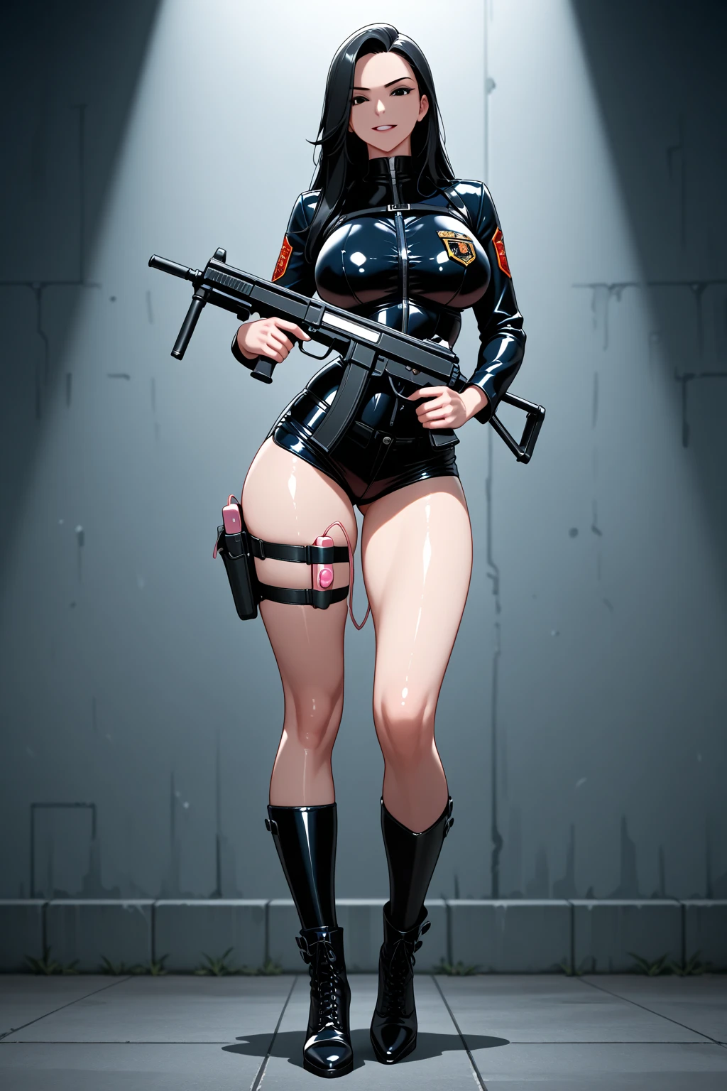Slime girl, (slime), Slime hair Double buns hair style, Pumpkin Orange, weapon belt, Masterpiece, Best Quality, gigantic breasts, slime girl, slime girl, purple hair, lavender hair, yellow clothes, weapon belt around waistline, rifle, long rifle, AR-15 Rifle, assault rifle, exposed yellow bra, yellow clothing, wearing yellow clothing, fully body view, tight yellow dress, Rifle in hand, mature woman, gorgeous, perverted, sexy, yellow dress, exposed chest, exposed bra, exposed breast, black boots/heels, gold bracelets around wrist, holding rifle, aiming with rifle, tactical stance, tactical gear, sweaty body, long legs, tall woman, lustful yellow eyes, yellow lingerie 