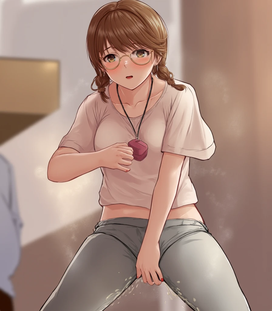 (((pixel-perfect, detail-perfect))), solo, 1girl, yasuko yaegashi, full body, flat torso, , skinny, front view, shy, adult woman, adult body, on public toilets, nude body, pissing, yellow piss, piss in mouth, 1 boy in jeans, large dick, blowjob girl