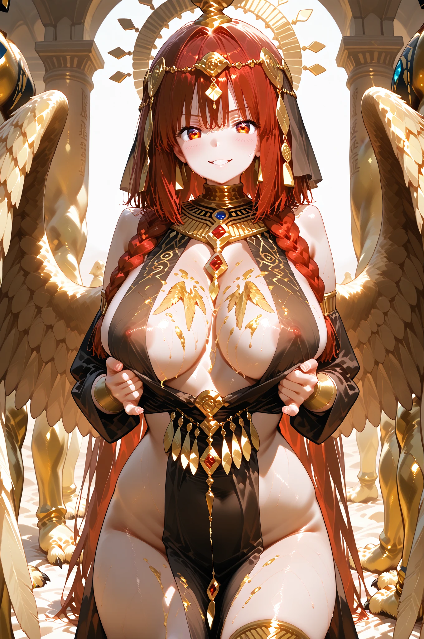 1((Pregnant Woman))((Huge golden ponytail))((Restful face))Girl with a troubled face、nightcity、Sateen、Kimono without sleeves、A dark-haired、Holding a weapon with blood on it、Looking at the camera、Cherry blossoms are dancing,Unusually resistant、red blush、Pleasant face、shrine maiden、valkyrie、Angel wings、a navel、sideboob barbosa、with an intricate、Particles of light、thighs thighs thighs thighs、shinny skin、Perfect litthing、1girl in、looking at the viewers、Winged headgear、pelvis curtain、A smile、(masterpiece)、(top-quality)、Very gigantic-breasts、maternal、Porcelain Skin、Very long hair、hair wavy、Royal sister,femele,A queen,putting on a crown,There are a lot of golden lightning around,sitting in a throne,Bangs cover the eyes,Black Suspender Socks,Black Lace Top,,High jump,Grab Erlang's leg,,Black Silk Top,married woman,mothers,domineering,smil,The corners of the mouth are raised,Red and gold eyes,Black silk erotic underwear,Black top,Black Silk Gloves,I have a gorse tattoo on my chest and thigh,There are many golden dragon scales on the arms,There are many golden dragon scales on the neck,Bright eye,dragon eyes,Snake's Eye,Upright pupils,There are golden stripes on the clothes,There is a golden pattern on the clothes,The socks have a golden pattern,tall figure,Expose the outside of the chest,Twisted blade hanging over the shoulder,Larger breasts ,With elongated dragon horns,Giant Golden Dragon Wings,Giant Golden Dragon Wings,Huge golden dragon wings as big as a body,The body is covered with huge golden dragon wings,golden pupils,Just a pair of wings,large wings,The biggest dragon wings,The biggest dragon wings,There are golden scales on the neck,Fingers are golden dragon claws,The elongated tail of the golden dragon、1girl in、nightcity、Sateen、Kimono without sleeves、A dark-haired、Holding a weapon with blood on it、Looking at the camera、Cherry blossoms are dancing,Strong best quality, (Extremely detailed: 1.5), masutepiece, 超A high resolution,(photographrealistic:1.4), 1 beautiful