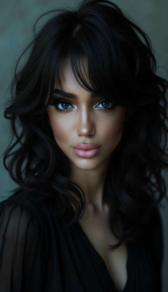 beauty black girl, african etnic, full large breasts