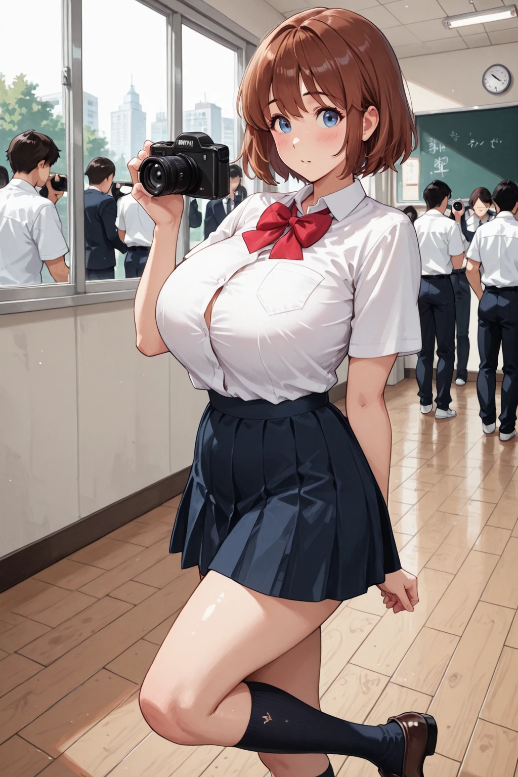 She appears in adult videos，She doesn't want to appear，She doesn't mind being flattered by the film crew for being pretty.，She is carried away by the atmosphere，Awkward smile，Filming an interview segment for an adult video，Completely naked，She has her boobs photographed