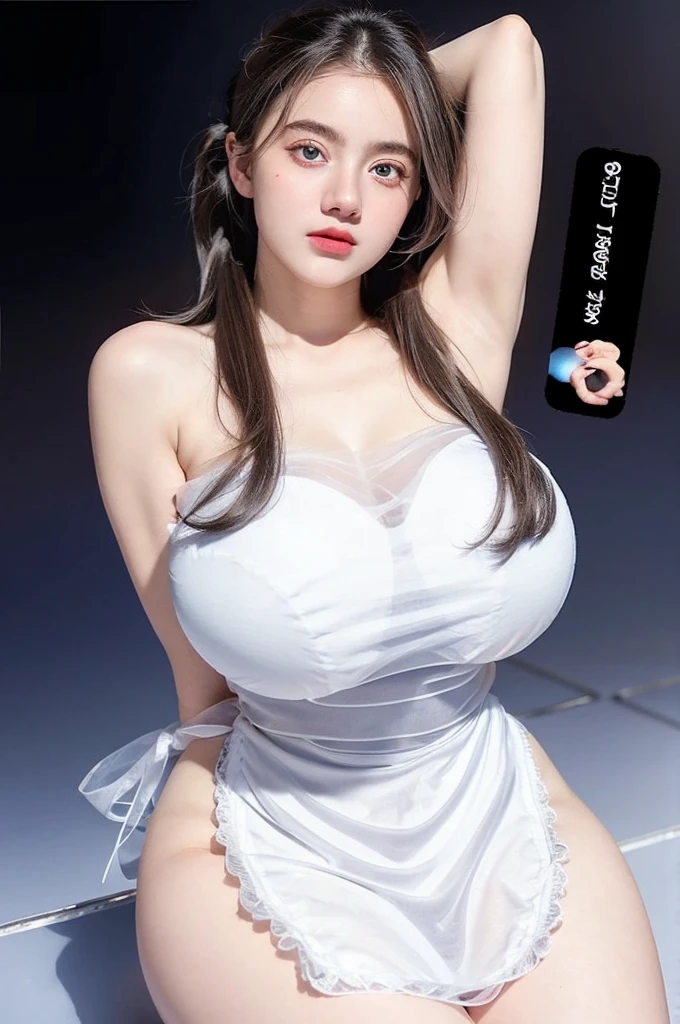 1girl,huge breast, black hair,Bun hair,white clothes, ultra detailed, masterpiece, realistic