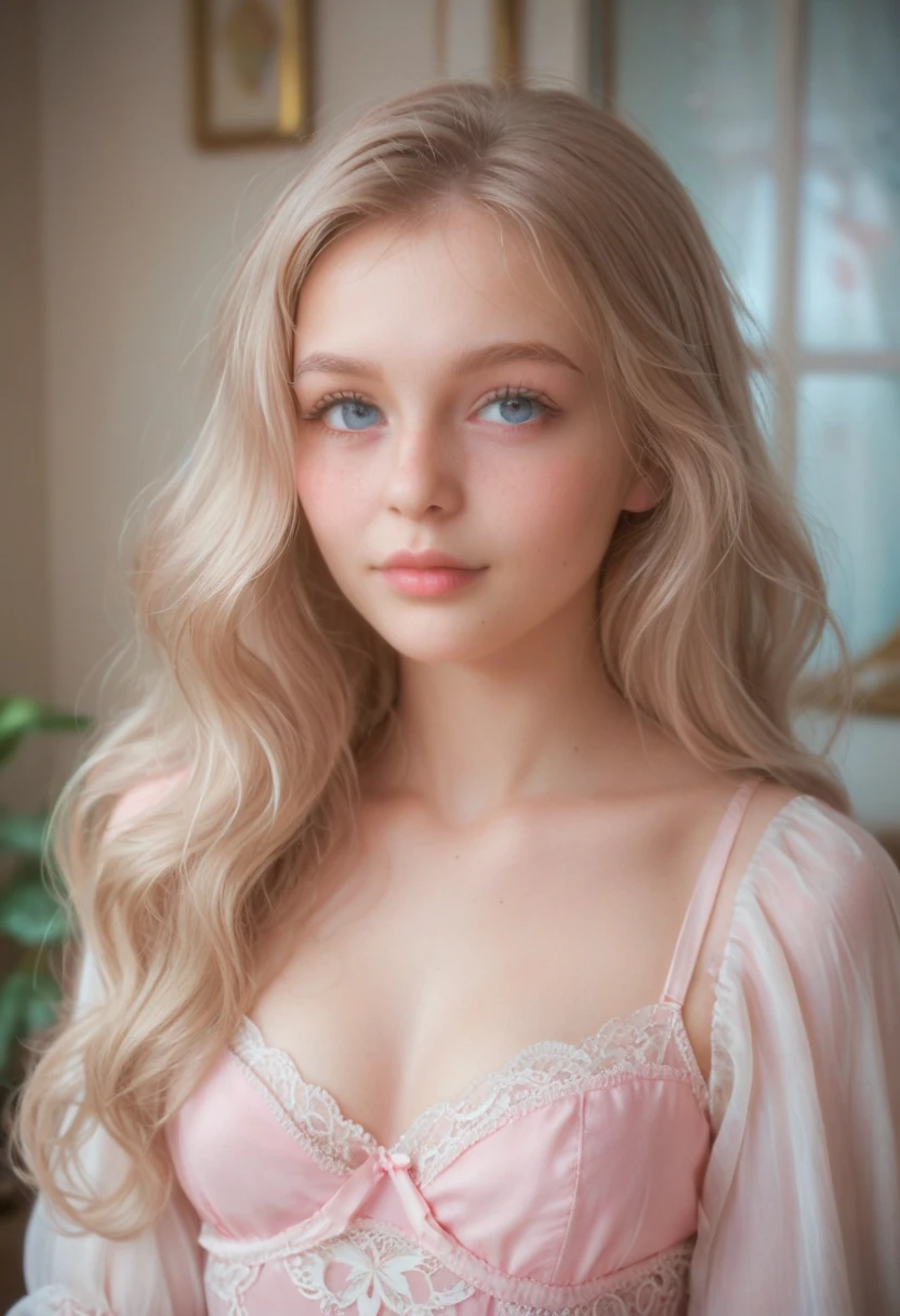 bigger with cleavage, natural skin, natural lightning