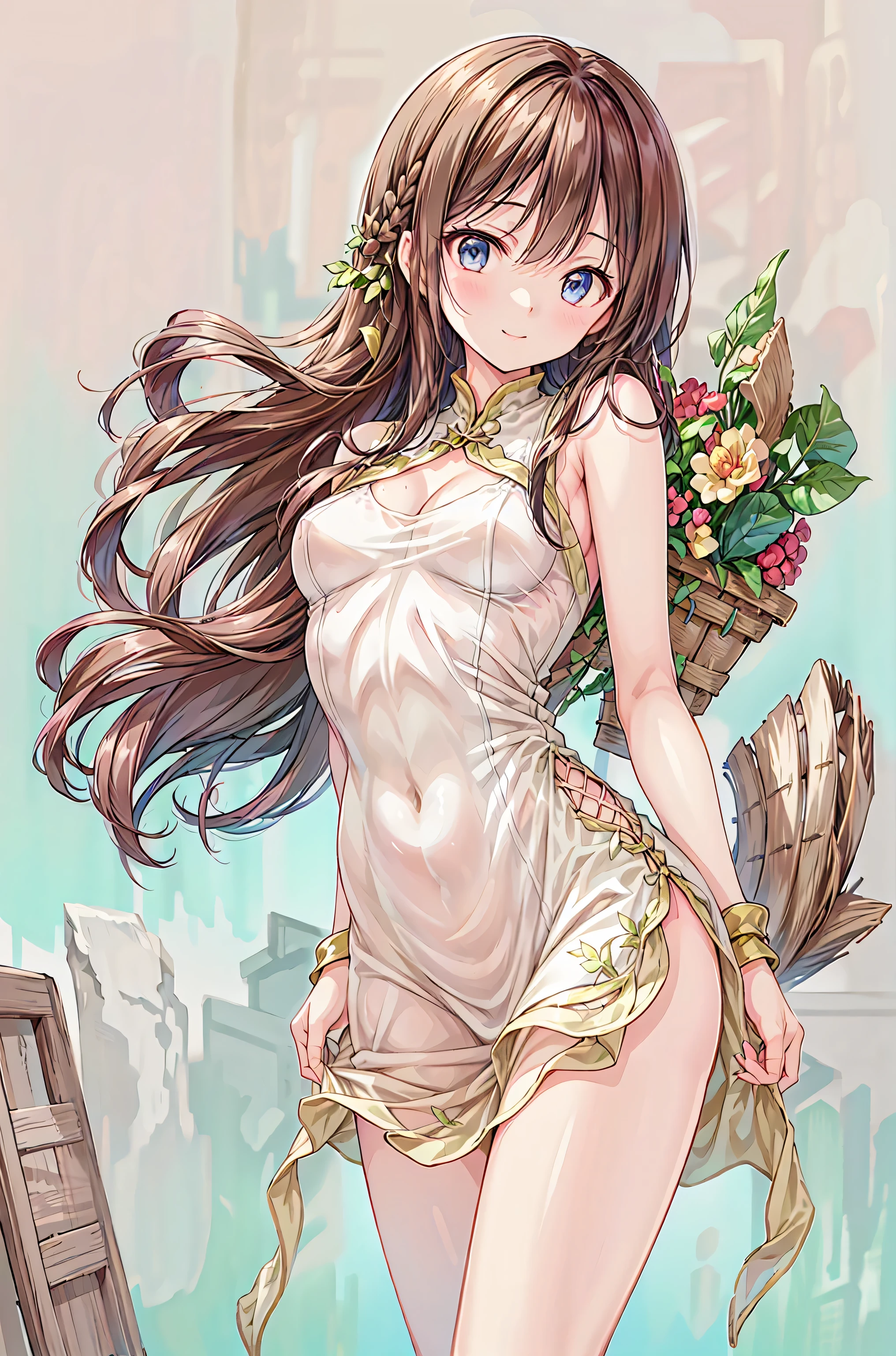 score_9, score_8_up, score_7_up, 
  tomo,1girl,brown hair,brown eyes,long hair, hairclip,
garden,flowers,from behind, smile,
bandeau, dancer,cross-laced legwear,detached sleeves, jewelry,pelvic curtain,   <lora:TomoXLPony:0.8>,<lora:OutfitThavernarXLPony:1>