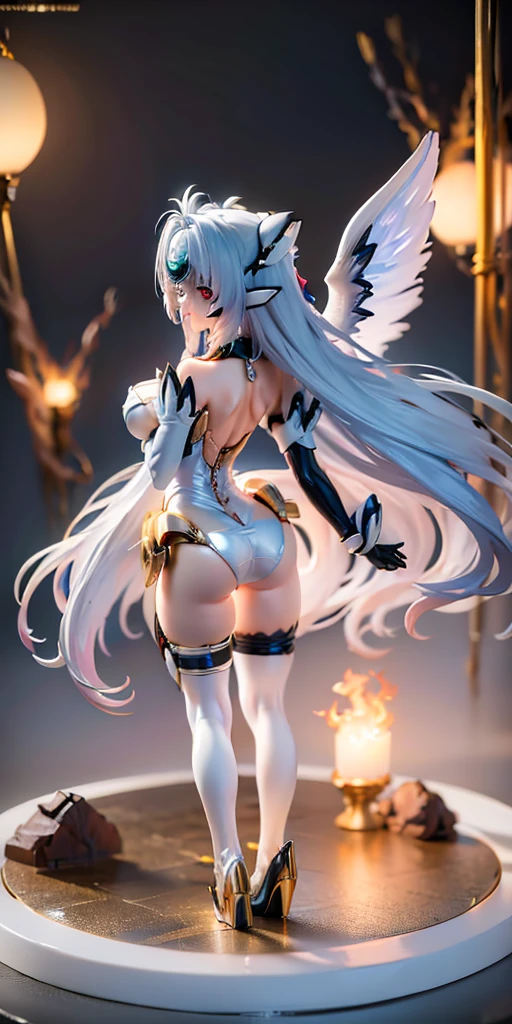 (​masterpiece), (top-quality), (top-quality), ​masterpiece, (High Definition CG Illustration), ((extremely delicate and beautiful)), (Since a while ago), Cinematic Light, Grotesque Machine Girl, super realistic details, portlate, globalillumination, ultra-sharp, Convoluted, ornaments detailed, cold color, metals, highly intricate detail, Realistic light, radiant eyes, neon details, Mechanical limbs, blood vessels connected to tubes, Pipe connected to the crotch, Mechanical vertebrae attached to the back, mechanical cervial attaching to the neck, sitting on, Wires and cables connecting to the head, Smaller breasts, Small-eyed buttocks, ((lamentation)), ((Angel wings)), Emphasis on mechanical skeleton, (((Emphasis on mechanical interiors))), (Put a little emphasis on mechanical bones) ,teats, No pubic hair, (((realisitic))). Interior of the Church Cathedral at night lit by candles, Tears of blood, Soft breasts and buttocks and face, Limbs are restrained