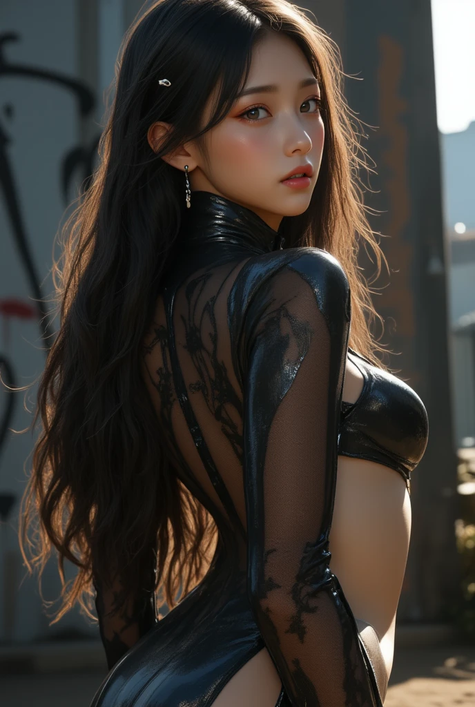 night,(night:1.8),(city lights:1.9),(black theme,),in summer,onsen,(nature:1.9),1girl,full body,black hair,very long hair,grin,sexy,unaligned breasts, dynamic angle,dynamic pose,outdoors,chinese style architecture,High color saturation,Color saturation,(jewelry:1.4),putting on jewelry, 
ray tracing,cinematic lighting,(raw photo:1.2), (photorealistic:1.4), absurdres, incredibly absurdres, huge filesize , ultra-detailed, highres, extremely detailed,best quality ,masterpiece, illustration, an extremely delicate and beautiful, extremely detailed ,CG ,unity ,8k wallpaper, Amazing, finely detail, masterpiece,best quality, pureerosface_v1,ulzzang-6500-v1.1,